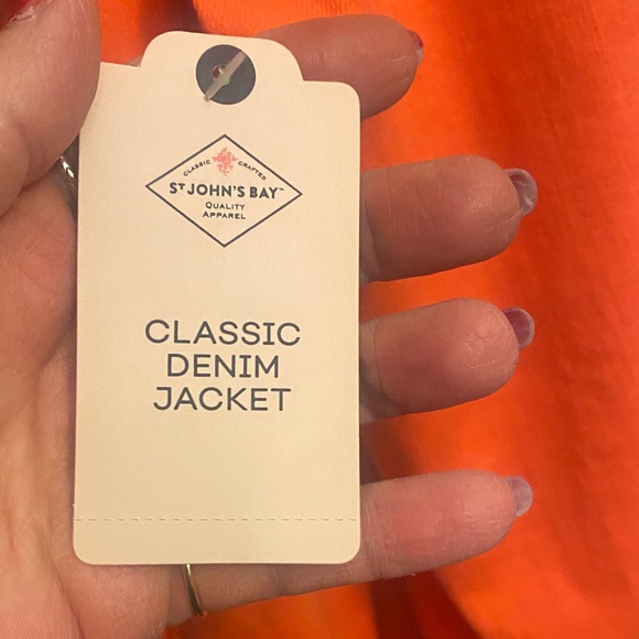 St. John's Bay Vibrant Orange Jean Jacket - Picture 5 of 10